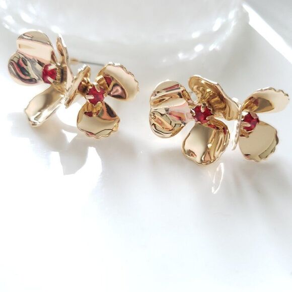 New! Zara Ruby Floreat Earrings - Picture 1 of 15